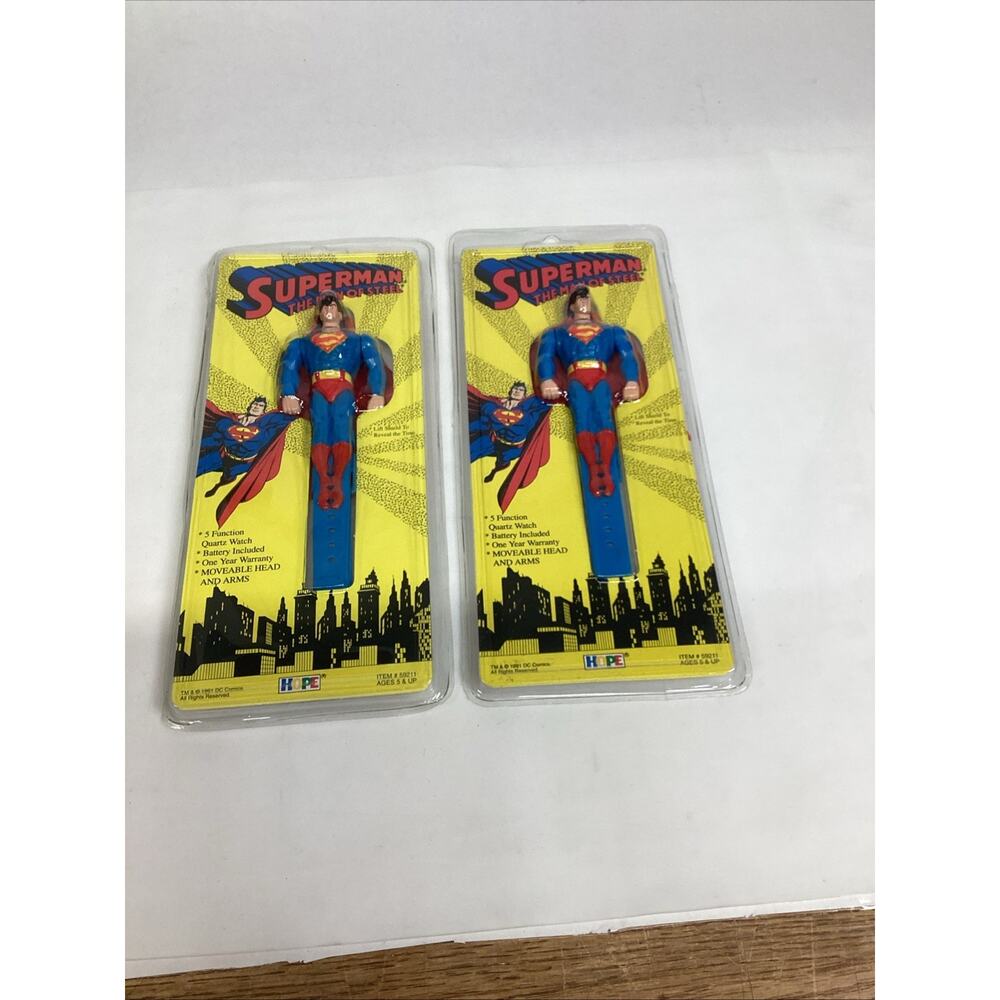 Lot of 2 - 1991 DC Comics Superman Watches - New
